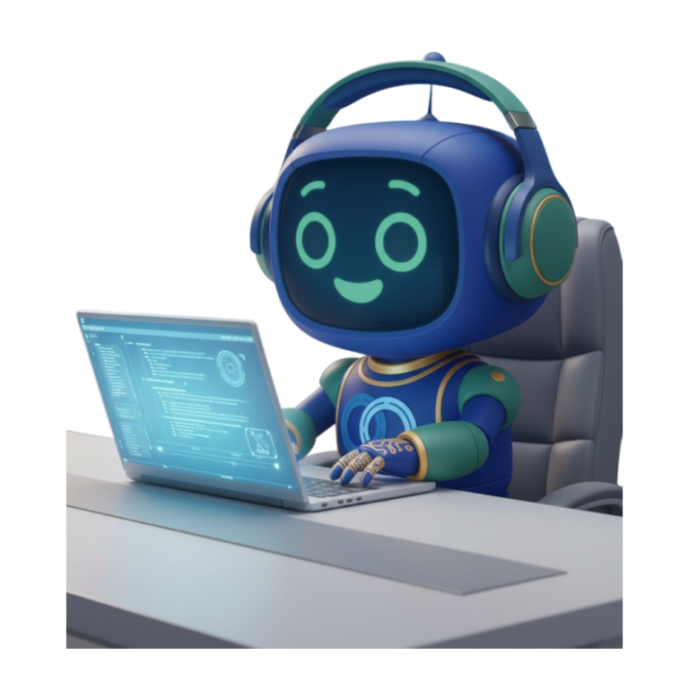 Robot de soporte de Koolnal con audífonos